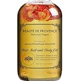 Amaranth Multi-Use Oil for Face, Body and Hair - Organic Blend of Apricot, Vitamin E and Sweet Almond Oil Moisturizer for Dry Skin, Scalp and Nails - Grapefruit, Red Currant and Jasmine - 4 Fl Oz