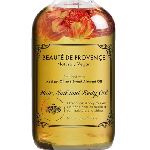 BEAUTE DE PROVENCE - Amaranth Multi-Use Oil for Face, Body and Hair - Organic Blend of Apricot, Vitamin E and Sweet Almond Oil Moisturizer for Dry Skin, Scalp and Nails - 4 Fl Oz