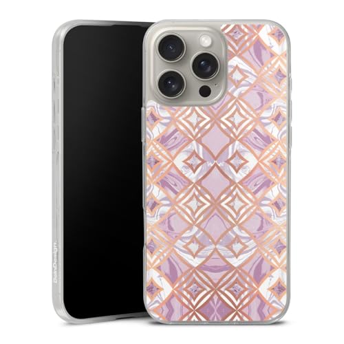 Coque silicone iPhone 16 Pro Max antichoc marbre rose