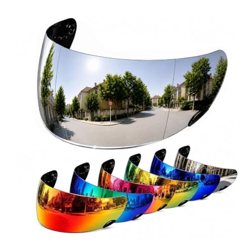 Image of PSLER Shatterproof Helmet Visor for Bell Qualifier,Silver-Mirror | Impact-Resistant ,UV400 Protection, Motorcycle Tinted Face Shield Replacement for Bell Qualifier /Star /Vortex /RS-1 /Revolver