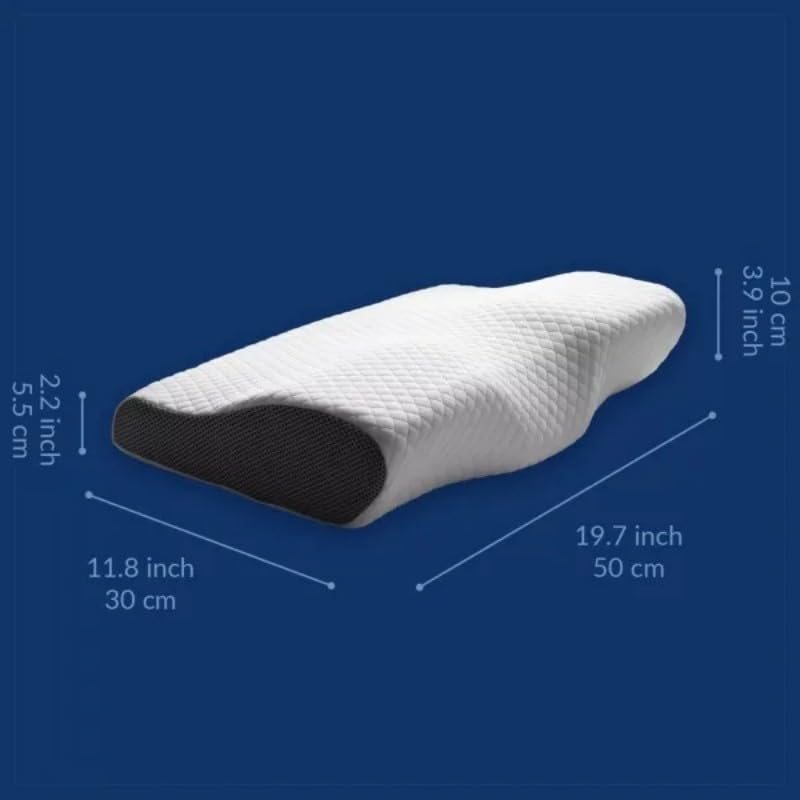 SWZEC Ortorex Cuscino Ortopedico in Memory Foam Sagomato per i Dolori Cervicali(Grigio,60X35CM)