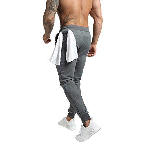 Calça de moletom masculina GymRevolution para treino, corrida, com bolso com zíper e alça para toalh