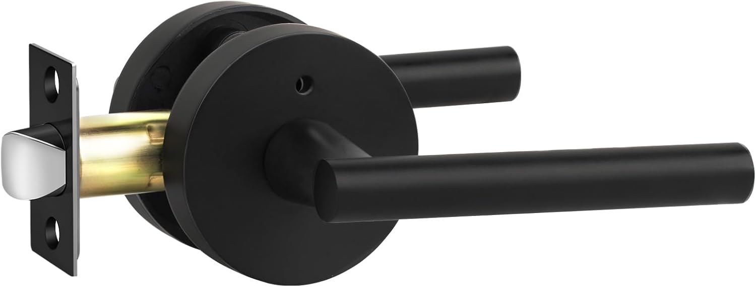 goldenwarm Black Door Handle Interior, Matte Black Privacy Lever Door