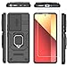 Anvzle for XiaoMi RedMi Note 13 Pro 4G【Not fit 5G】 Case with [2 Pack] Tempered Glass Screen Protector, for RedMi Note 13 PRO 4G [Military-Grade] Protective，Lens Protects Magnetic Kickstand Case Black