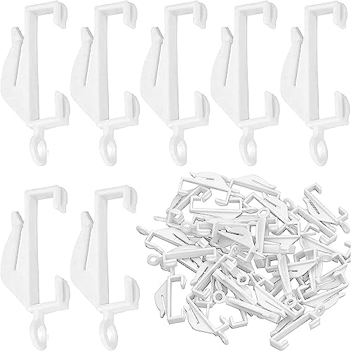 GADGET PLANET Plastic Curtain Hooks (Pack of 40) | Curtain Glider Hooks | Curtain Track Hooks | For Window Tracks Showers & Doors | Strong Sturdy and Smooth Sliding.