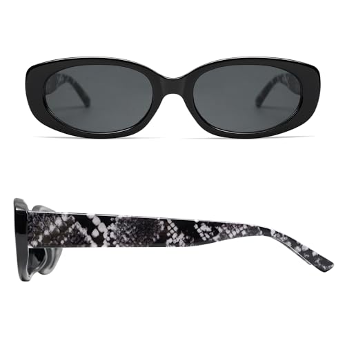 Retro Oval Sunglasses for Women and Men Small 90s Snakeskin Sunnies AP36743