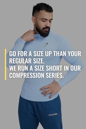 Image of Men Full Sleeves Slim Fit Compression High Neck Sports and Gym Tshirt