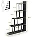 Tribesigns 5-Tier Bookshelf, Black Ladder Corner Bookshelf Stepped Bookcase, Modern L Shaped Display Shelf Unit Storage Organizer, 40 x 12 x 63 Inch (Black)