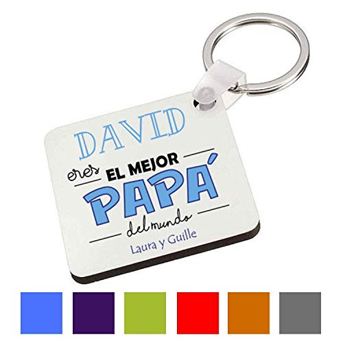 Kembilove Llavero Personalizado Padre - Llavero Cuadrado