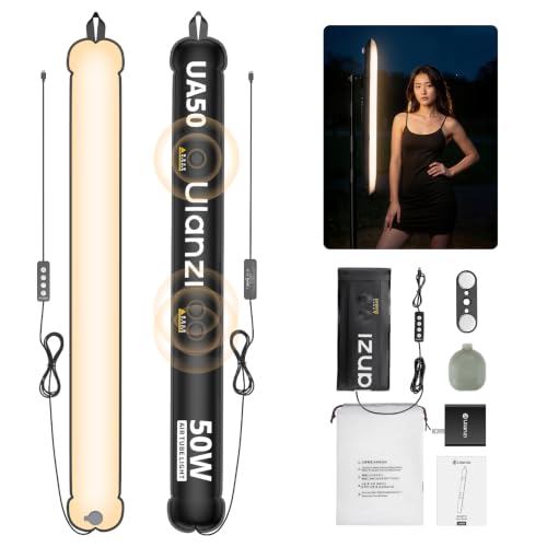 Ulanzi UA50 �B�e�p���C�g 50W LED�r�f�I���C�g �o�C�J���[ �G�A�`���[�u���C�g �\�t�g���C�g 2700K-6500K CRI95+ TLCI96+ 5200lx/0.5m Type-C PD 65W���� N52�}�O�l�b�g �܂肽���� 90
