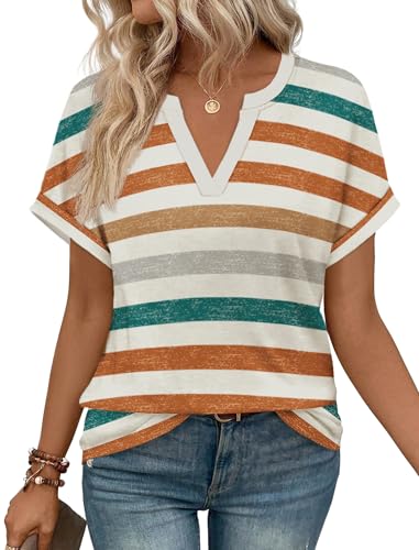 Image of WIHOLL Womens Blouses Spring Tops Short Sleeve Shirts Dressy Casual Summer Vacation Fashion Clothing 2026
