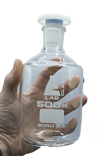 Eisco 500Ml (16.9Oz) Glass Reagent Bottle With Acid Proof Polypropylene Stopper, Borosilicate 3.3 Glass Labs #TOP1