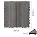 20 Pieces of 12 × 12 inch Light Gray Wood Plastic Deck Tiles, Anti Slip and Waterproof, Suitable for Indoor and Outdoor use, Suitable for All Day Balconies/porches/terraces
