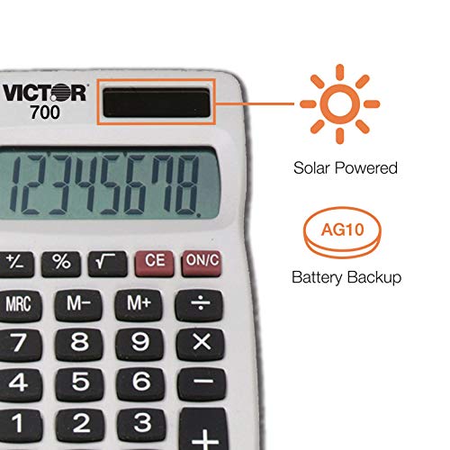 Victor 700 8 Digit Pocket Calculator, White, Great For Carrying In Backpacks, Purses And Breifcases #TOP3