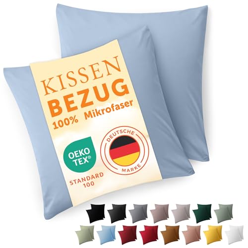 Blumtal Kissenbezug 40 x 40, 2 Stück - Oeko-TEX zert. Kissenbezüge 100{b7277ddfa62e05f82b80fc3674a1ea271b6f91394471782a27461cd4b0b389af} Mikrofaser in extra weich & waschmaschinenfest - Bezug Kissen 40x40 Blau Blumtal Kissenbezug 40 x 40, 2 Stück - Oeko-TEX zert. Kissenbezüge 100{b7277ddfa62e05f82b80fc3674a1ea271b6f91394471782a27461cd4b0b389af} Mikrofaser in extra weich & waschmaschinenfest - Bezug Kissen 40x40 Blau