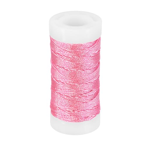 Hilo Metálico PATIKIL para Bordado, 31 yardas, Rosa Brillante, para Máquina de Coser y Bordado Manual, Artesanías DIY, Envoltura de Regalos, Fabricación de Joyería y Decoración miniatura 1