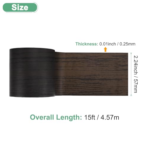 Image of M METERXITY 1-Roll Wood Grain Repair Tape, 2.24in x 15ft Textured Realistic Self-Adhesive Wood Floor Tape Contact Paper for Furniture /Floors /Home [Black]