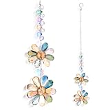 Ubric Crystal Flower Light Catcher, Blume Sun Catcher Kristalle, Fenster Regenbogen Maker Crystal Hanging Decor