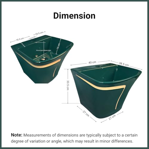 Image of Wall Mounted Wash Basin for Bathroom | Wall Hung Wash Basin /Sink (15.35 x 16.14 x 13 Inch, SFKOP - 228)