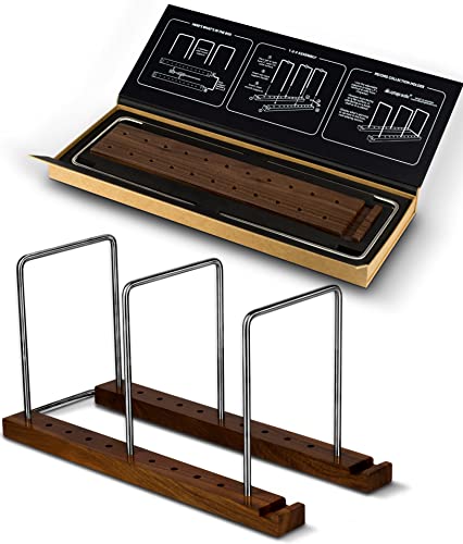 Optage Audio Record Collection Holder | 75 LP Solid Walnut Vinyl Record Storage | Vinyl Storage Organizer Record Stand | Vinyl Record Holder, Vinyl Holder, LP Storage | Record Holder for Albums