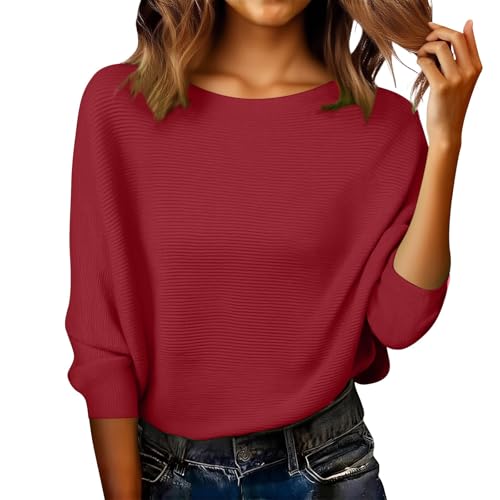 MESSIYO Tunic Sweaters for Women Fall Long Sleeve Shirts Wine - image 2