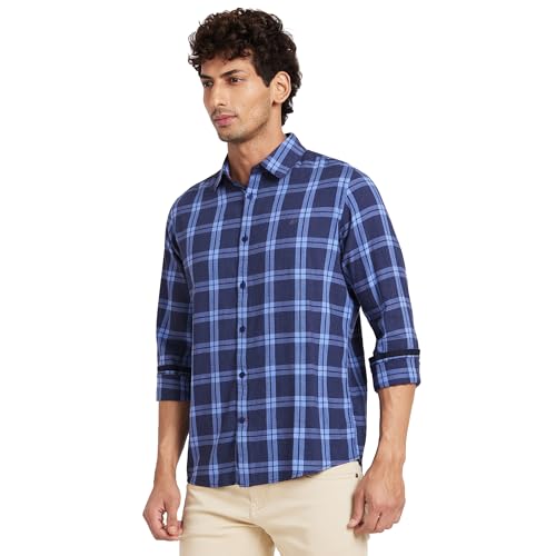 Image of Being Human Dark Grey Slim Fit Regular Collar Men's Shirt Clothing