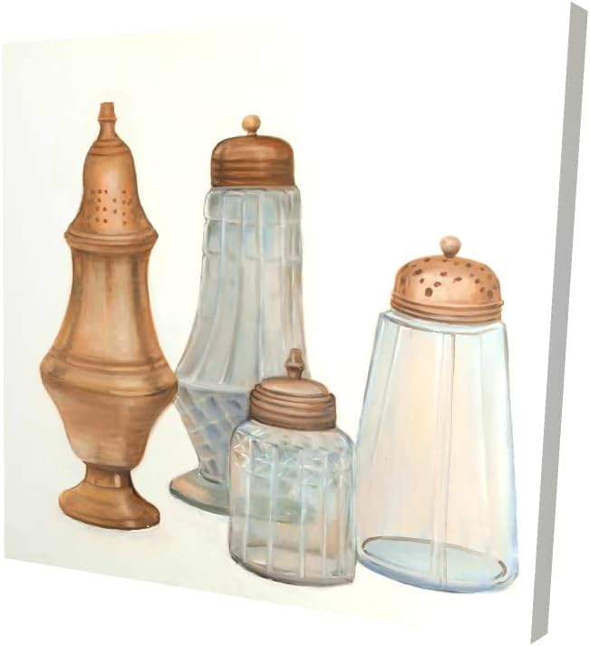 Begin Home Decor 2080-2424-SL23 24 x 24 in. Antique Salt & Pepper Shaker Canvas - Vintage Home Decor