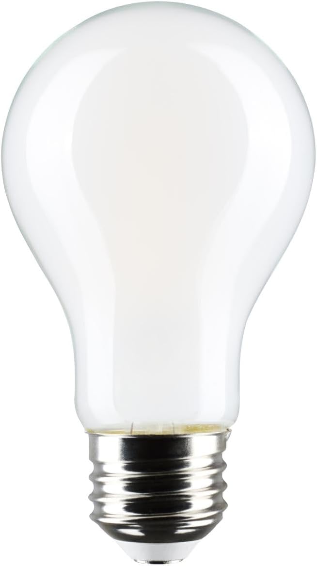 Satco S12151 8W LED A19 Bulb, Warm Dimming 3000K-2000K, 800 Lumens, 90 CRI, 60W Replacement, Frost Finish, E26 Medium Base, Enclosed Fixture Rated, Dimmable, 120 Volt (6 Pack)