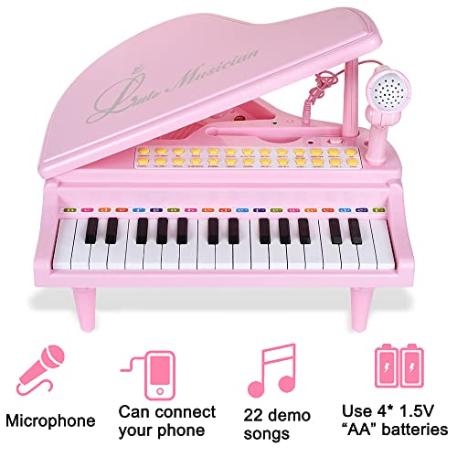 31 Keys Toddler Piano For Kids Baby Girls Pink Toy Keyboard Toys For Ages 2-4 Musical Baby Piano Toy With Microphone #TOP2