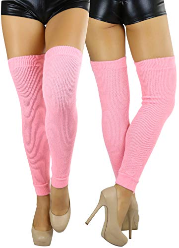 Image of ToBeInStyle Women's Long Over The Knee Leg Warmers Bright Thigh High
