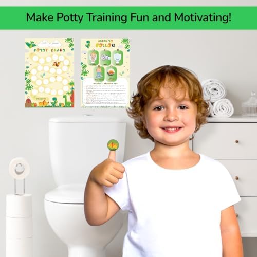 Dinosaur Potty Training Chart for Toddlers Boys with 250+ Reward Stickers - 5