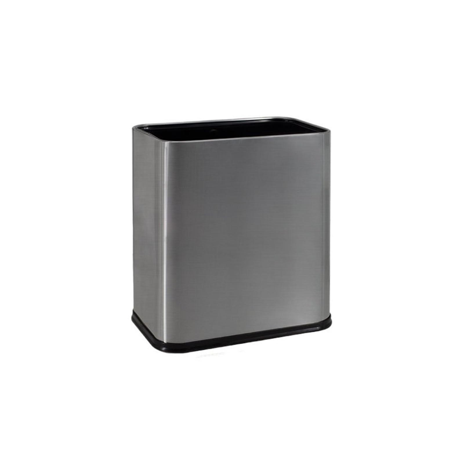 Z4T8M2K6G5 Waste Bin Open Top Trash Can, Stainless Steel Office Wastebasket with Liner, Waste Trashcans for Restaurant Restroom Trash Can(Silver)