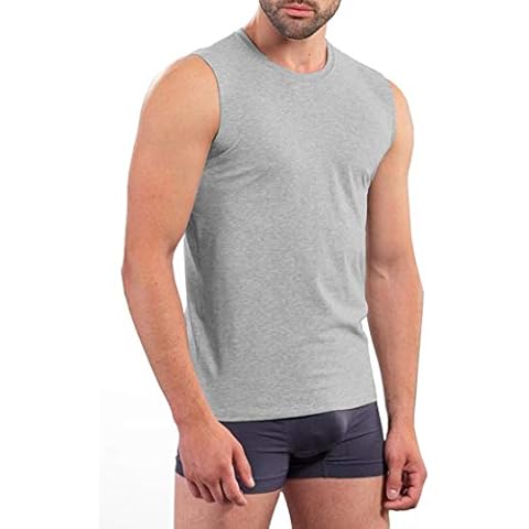 Hann Brooks 3 Pack Mens Cotton Plain Sleeveless T Shirt Tank Top Vest (Coal Grey, M) Cover