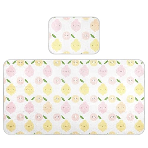 Takiito Cute Lemons Baby Cooling Mattress Pad, Soft & Breathable Cooling Mat Keep Baby Cool in Summer 28x52 in, Nursery Essential
