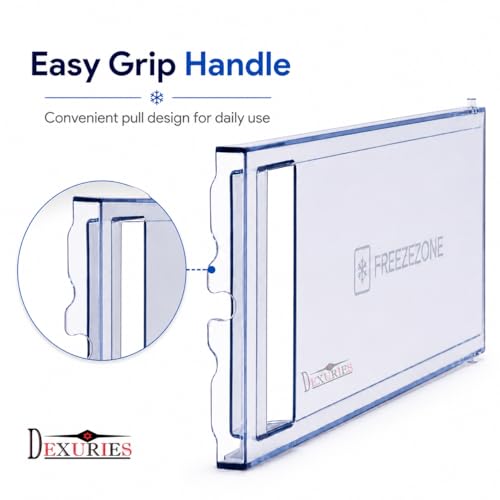 Image of DEXURIES Glossy Transparent Freezer Door Compatible with Haier Direct Cool Single Door Fridge, Freezer Zone Ice Cooling Door /Flap Replacement, Match Size & Shape Before Order, Size 36.2 x 14.3 CM