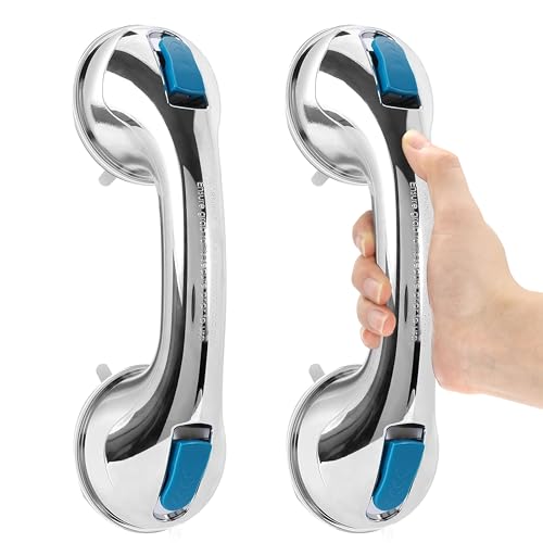 Newthinking Mango de ducha con succión, barra de agarre segura con ventosa, mango de soporte de baño portátil para ancianos discapacitados, instalación sin herramientas