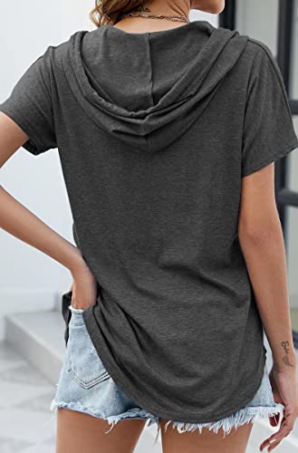 Image of Womens Long Sleeve V Neck Hoodie Sweatshirts Lightweight Pullover Tops