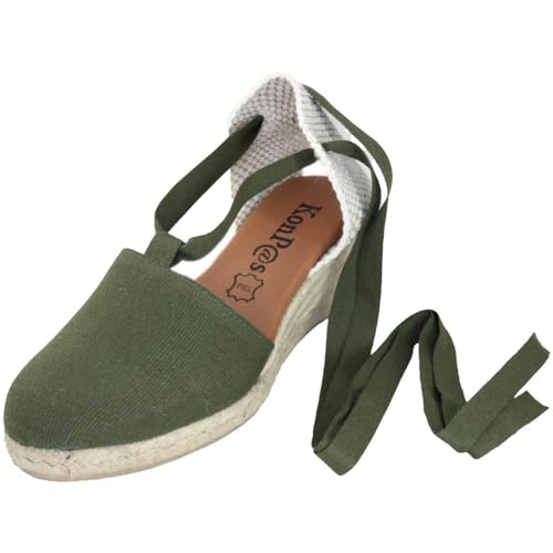 Espadrilles compensées Kon Pas Valenciana en toile et semelle intérieure cuir