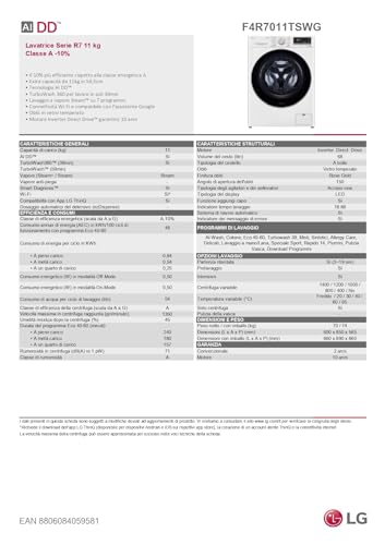 Lg - Lavatrice Ai Dd R7 F4r7011tswg 11kg Classe A-bianca - 22