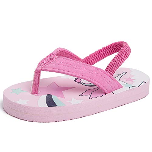 Image of Boys Girls Strap Flip Flops Sandals Cute Cartoon Unicorn Shark Toddler Flip Flop Kids Pool Beach Flat Slide Summer Water Shoes