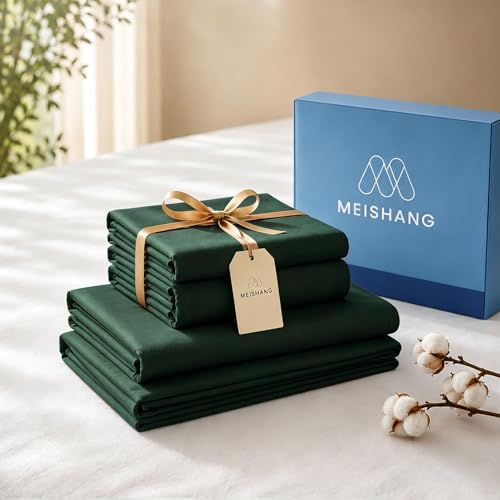 Image of MEISHANG 1000TC Egyptian Cotton Sheets King, 16 inch Deep Pocket | 1000TC Egyptian Cotton Sheets, Sateen Weave, Ultra Soft & Breathable, OEKO-TEX Certified