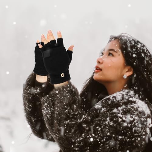 Guantes calefactables USB térmicos de invierno negros unisex para manos frías 6