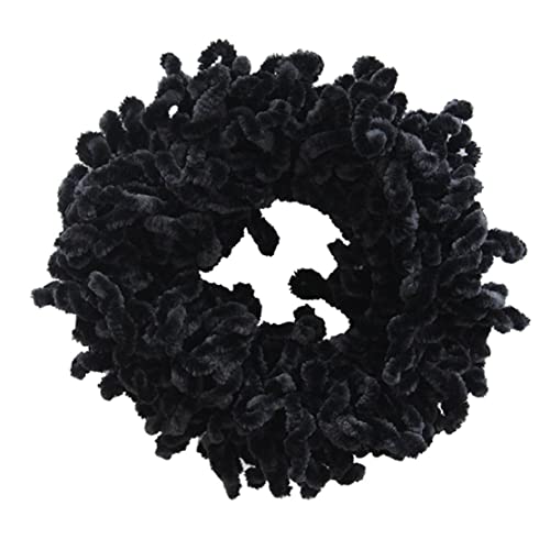 Scrunchies para el cabello para chicas Voluminantes Scrunchie Grandes corbatas para el cabello Bandas de elásticas Black
