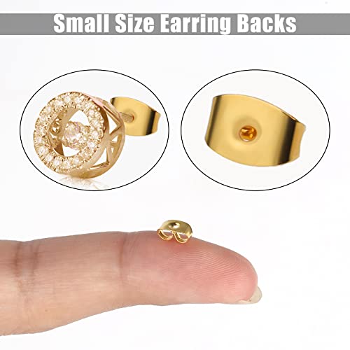 100Pcs Earring Backs, Replacement Earring Backs Butterfly Shape Earrings Backs For Studs Locking For Studs Earrings (Gold) #TOP2