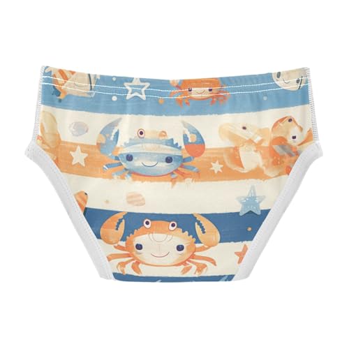 KLL Striped Pattern Cute Watercolor Crabs Boys Toddler Comfort Training Underwear Cute Children Panties2