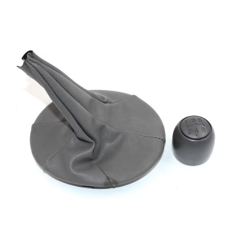 Wphlyz 5 Speed And Boot Head Change Lever Knob For Fiat For Panda 2003-2012 For 500 500C 2007-2013 5 Speed Black/Gray Gear Shift Knob Lever Gaiter Boot Cover(5 Speed And Boot)