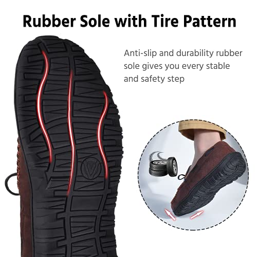 Image of MIXIN Mens Slippers Indoor Outdoor Memory Foam House Shoes Anti-Slip Moccasins Slippers for Men
