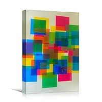 Canvas Wall Art Geometrical Patterns Abstract Colorful Geometric Hallway Minimalist Mixed Media Multicolor Patterns - 12x18 inches