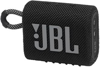 JBL Go 3: Portable Speaker with Bluetooth, Built-in Battery, Waterproof and Dustproof Feature - Black
