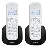 VTech CS1501 Telefono Cordless Casa Duo, Telefono fisso DECT con vivavoce e blocco chiamate, doppia ricarica, identificatore di chiamata, LCD Display retroilluminato e tastiera, modalità ECO, Bianco